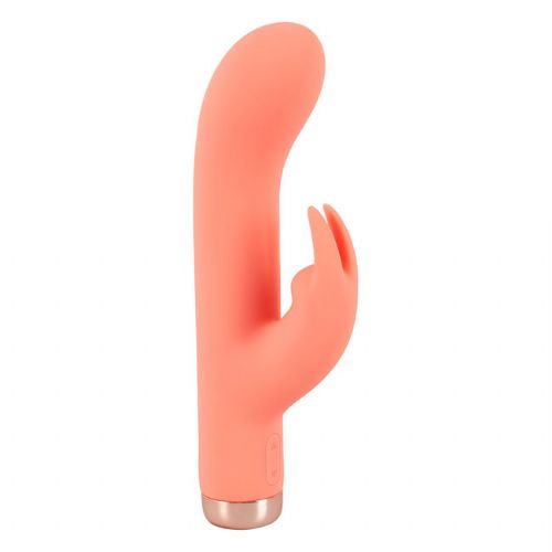 Mini rabbit vibrator Peachy!, 16,7 cm, USB-polnjenje, svetlo roza
