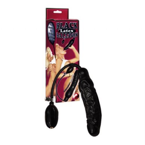 Napihljiv dildo You2Toys Black Latex Baloon, 23 cm, črn