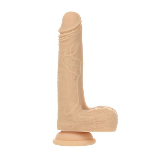 Vibracijsko-rotacijski penis BMS Naked Addiction The Freak, 19 cm, USB-polnjenje, svetle kožne barve