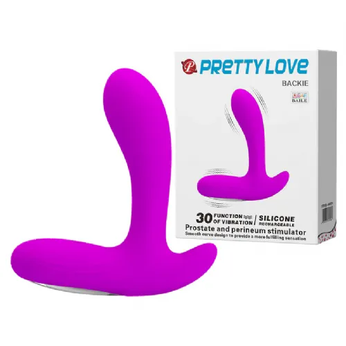 Analni stimulator Pretty Love Backie, USB-polnjenje, vijoličen