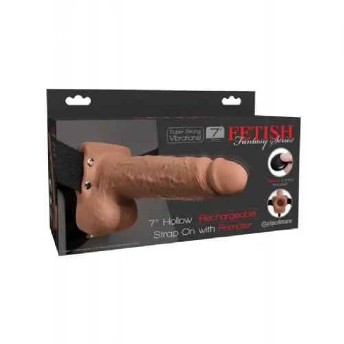 STRAP-ON FF Hollow Rechargeable Remote Tan 7"