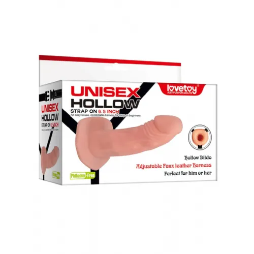 Strap-on Lovetoy Unisex Hollow, 16,5 cm, svetle kožne barve