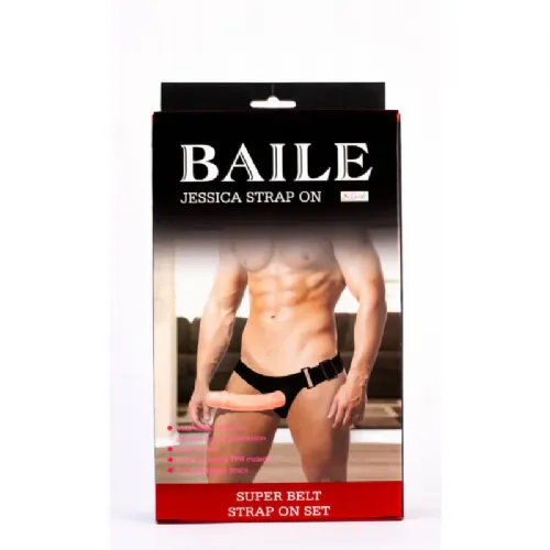 Vibracijski strap-on Lybaile Ultra Passionate, za moške, žični upravljalnik, 18 cm, 2 x AA, svetle kožne barve