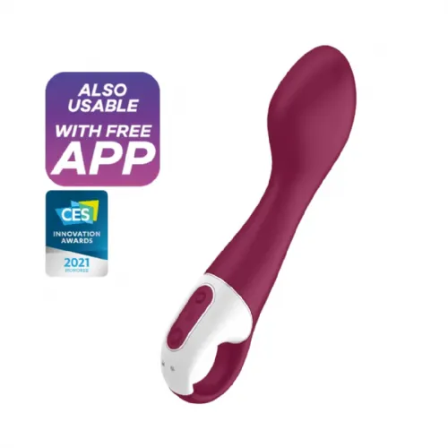 Toplotni vibrator za G-točko Satisfyer Hot Spot, aplikacija, 21 cm, USB-polnjenje, rdeč