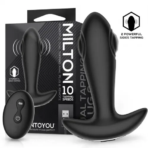 Vibracijski analni čep Intoyou Milton, 10 načinov tapkanja, 10 vibracij, IPX6, magnetno USB polnjenje