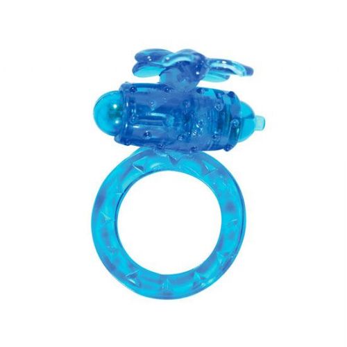 Vibracijski erekcijski obroček ToyJoy Flutter Ring, moder
