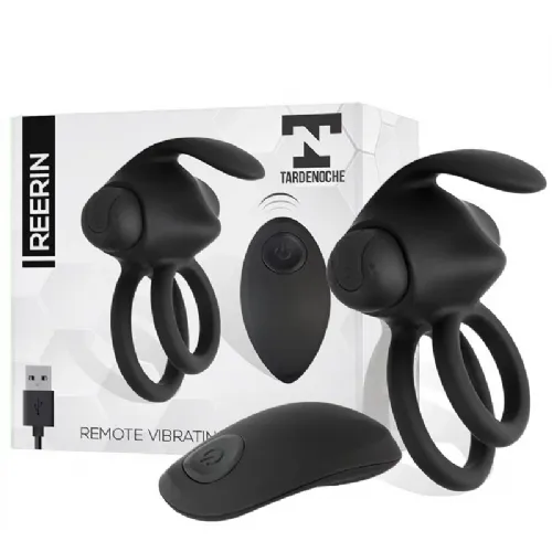 Vibracijski obroček Tardenoche Reerin, dvojni, daljinski upravljalnik, USB-polnjenje, črn