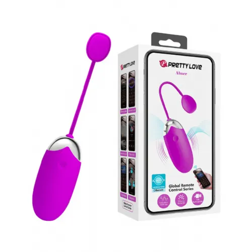 Pametni vibracijski jajček Pretty Love Abner, aplikacija, USB-polnjenje, vijoličen