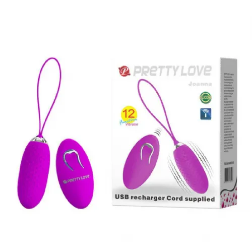 Vibracijski jajček Pretty Love Joanna, brezžični upravljalnik, USB-polnjenje, vijoličen