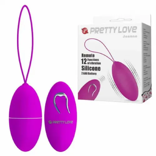 Vibracijski jajček Pretty Love Joanne, brezžični upravljalnik, klasične baterije, vijoličen