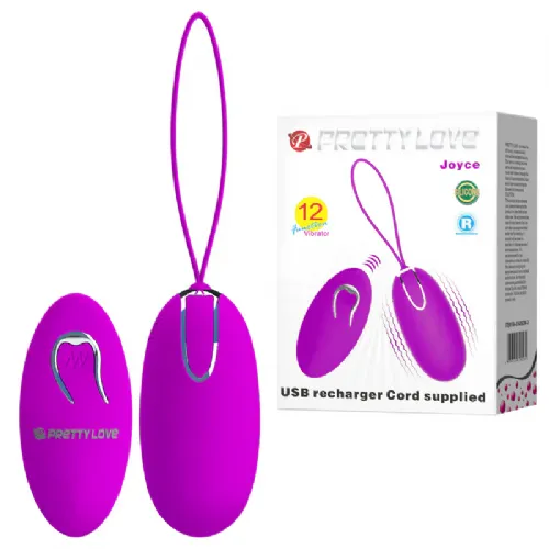 Vibracijski jajček Pretty Love Joyce, brezžični upravljalnik, USB-polnjenje, vijoličen