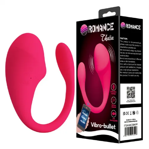 Vibracijsko jajčece Romance Thalia App Pink, aplikacijsko upravljanje, 9 vibracijskih načinov, USB polnjenje, rožnate barve