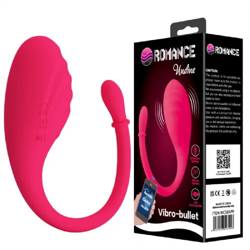 Vibracijski jajček Romance Undine App Pink, aplikacijsko upravljanje, 9 vibracijskih načinov, USB polnjenje, rožnate barve