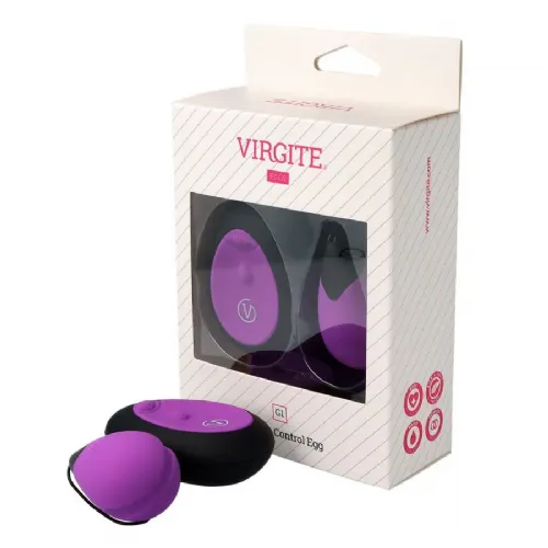 Vibracijski jajček Virgite G1, 10 načinov vibracij, silikon in ABS material, daljinsku pravljalnik, vijoličen
