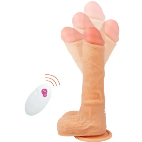 Vibracijski penis Cyber Mr. Rick, brezžični daljinski upravljalnik, 20,9 cm, USB-polnjenje, svetle kožne barve
