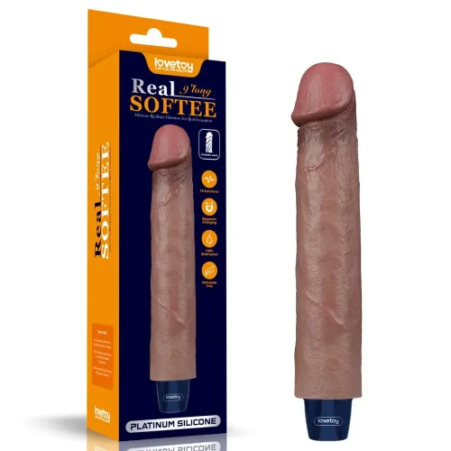 Vibracijski penis Lovetoy Real Softee Flesh, 22,86 cm