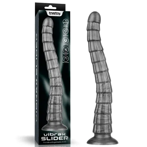 Vibracijski dildo Lovetoy Vibrax Slider 36,8 cm, 10 vibracijskih funkcij, magnetno USB polnjenje, sesalno dno
