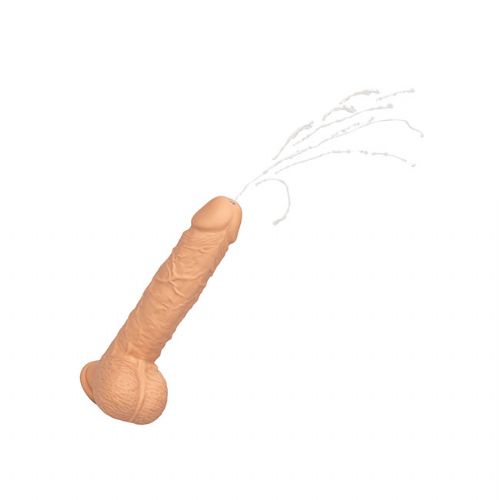 Vibracijski penis z izlivom - svetla koža