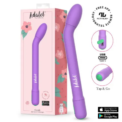 Vibrator Adalet Gently G-Spot, 17,5 cm, ABS s PU prevleko, 10 načinov vibracij, vodoodporen, vijolične barve