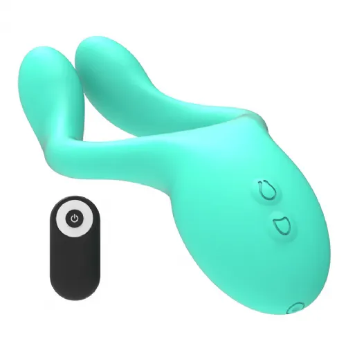 Vibrator Happy Loky Funny Frog, USB-polnjenje, daljinski upravljalnik, moder