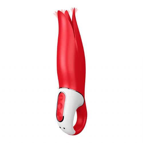 Vibrator Satisfyer Power Flower, 19 cm, USB-polnjenje, rdeč
