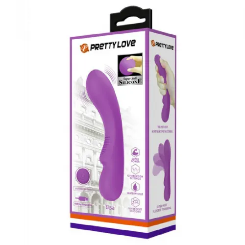 Vibrator Pretty Love Elsa, 19,5 cm, USB-polnjenje, vijoličen