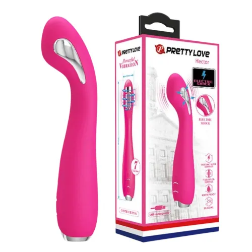 Vibrator G točke Pretty Love Hector, 7 programov vibriranja, 5 načinov električne stimulacije, vodoodporen, USB polnjenje, roza barve