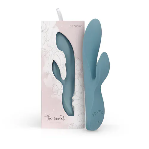 Rabbit vibrator Bloom The Violet, USB-polnjenje, moder