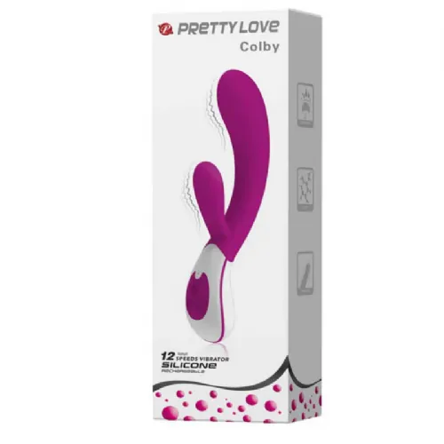 Rabbit vibrator Pretty Love Colby, USB-polnjenje, vijoličen