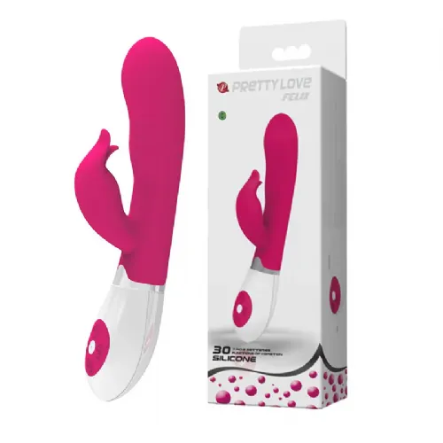 Rabbit vibrator Pretty Love Felix, 2 x AAA, vijoličen