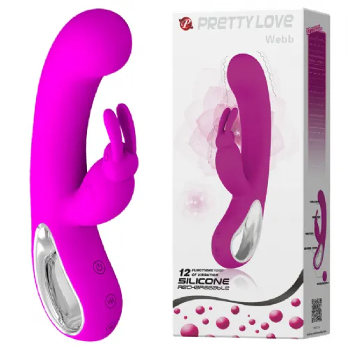 Rabbit vibrator Pretty Love Webb, USB-polnjenje, vijoličen