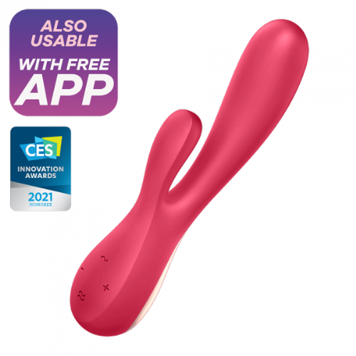Rabbit vibrator Satisfyer Mono Flex, USB-polnjenje, rdeč