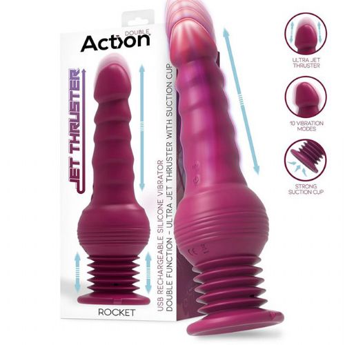 Vibrator Rocket Ultra Jet Thruster, 10 vibracij, 3 načini potiska, prisesek, vodoodporen