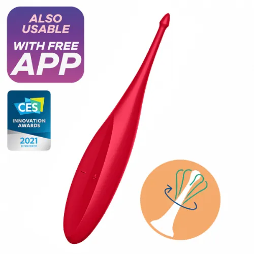 Točkovni stimulator Satisfyer Twirling Fun, rdeč