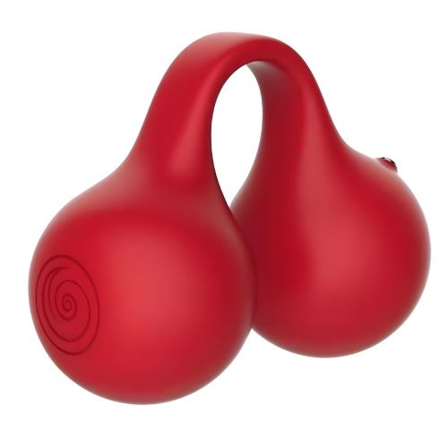 Vibrator Snail Vibe Twinn Cherry Red, dvojni motor, 5 načinov, magnetno polnjenje, vodoodporen