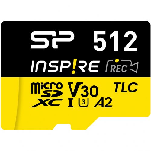 Pomnilniška kartica Silicon Power microSDXC 512 GB, A2, UHS-I U3, V30, 170/150 MB/s, priložen USB-C 3.2 Gen bralnik