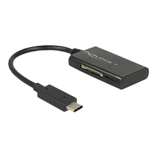 Čitalec kartic DeLock USB-C 3.1, črna
