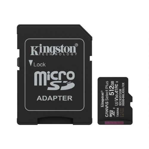 Micro SD kartica DJI Kingston Canvas Select Plus Gen3 512GB, 150MB/s, A1, z adapterjem