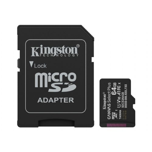 Micro SD kartica DJI Kingston Canvas Select Plus Gen3 64GB 100MB/s A1, z adapterjem