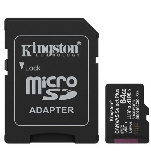Kartica SD KINGSTON Canvas Select Plus microSD 128GB Class10 UHS-I adapter (SDCS3/64GB) spominska kartica