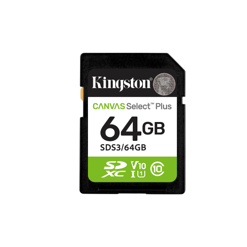 SD kartica Kingston Canvas Select Plus 64GB SDHC, 100MB/s, UHS-I Class 10, vzdržljiva zasnova