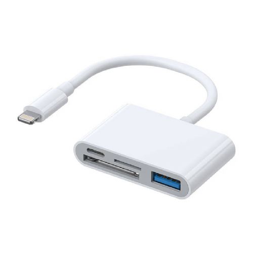 Adapter Lightning USB OTG Joyroom S-H142 čitalec SD kartic, microSD (bel)