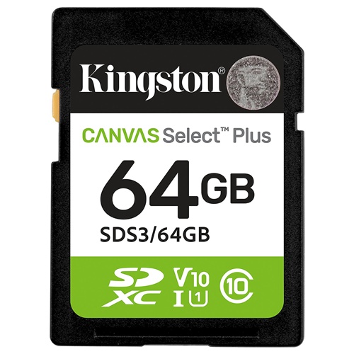 Pomnilniška kartica Kingston Canvas Select Plus 64 GB SDXC (UHS-I U1, razred 10, V10)