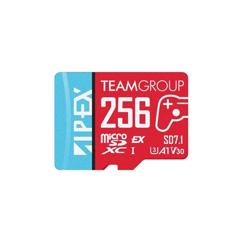 Pomnilniška kartica Teamgroup APEX SD7.1 256 GB SDXC (rdeča/modra, MicroSD Express)