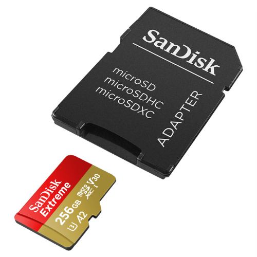 SanDisk 256GB Extreme microSDXC UHS-I spominska kartica z adapterjem