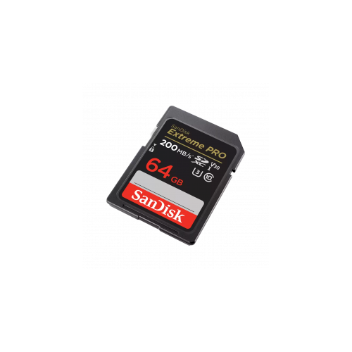 SanDisk Extreme PRO 64GB SDXC Memory Card + 2 years RescuePRO Deluxe up to 200MB/s & 90MB/s Read/Write speeds, UHS-I, Class 10, U3, V30 - SDSQXAH-064G-GN6MA