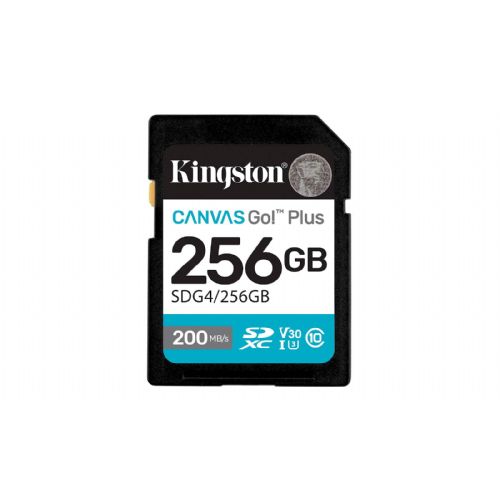 SDXC KINGSTON 256GB Canvas Go plus, 200MB/s, C10, UHS-I, U3, V30 SDG4/256GB