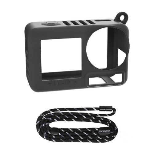 Sunnylife OA5-BHT885-D silikonski etui s paščkom za ACTION 5 PRO (črn)