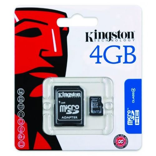 Spominska kartica microSD Kingston 4GB C4 z SD adapterjem (SDC4/4GB)  3