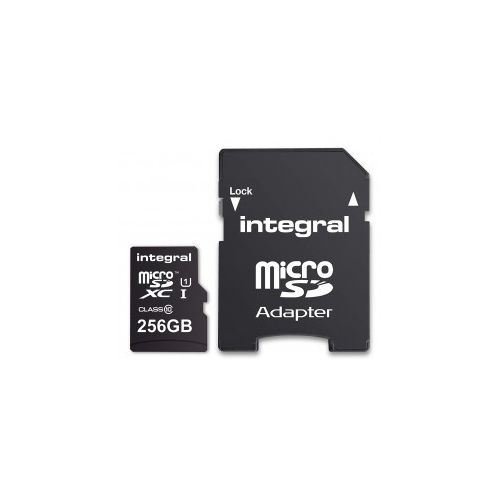 INTEGRAL 256GB SMARTPHONE & TABLET MICRO SDXC class10 UHS-I U1 90MB/s SPOMINSKA KARTICA+ SD ADAPTER - INMSDX256G10-90SPTAB